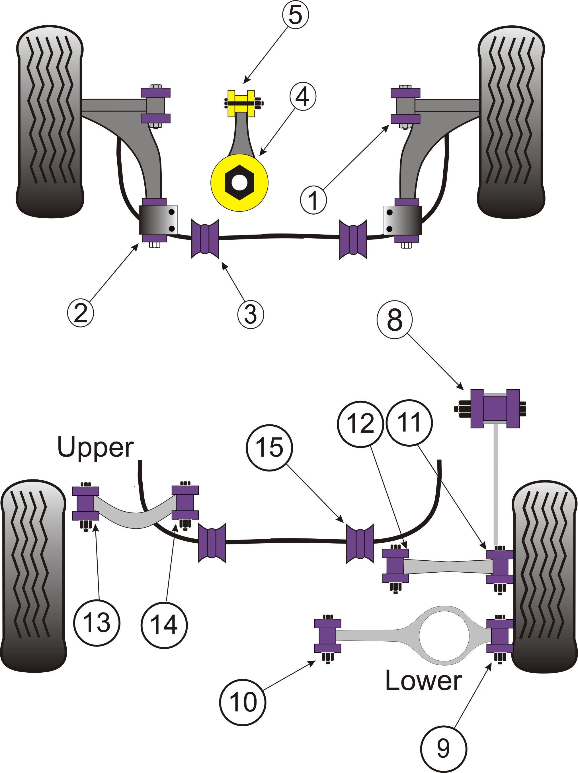 VW GOLF MODELS Rear Anti Roll Bar Bush 18.5mm - PowerFle
