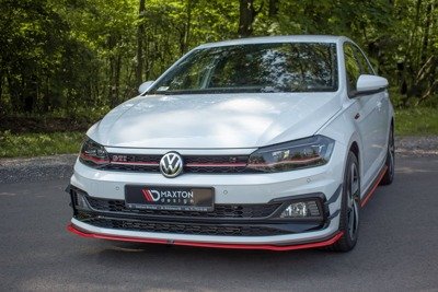 Voorspoiler VW Polo MK6 GTI Glans Zwart