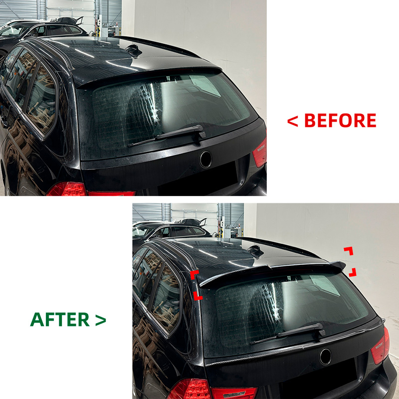 Dakspoiler (Spoiler Cap)  BMW 3-Serie E91 Touring 2005-2012 (ABS Glanzend zwart)