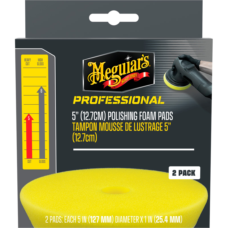 Meguiar's Professional Foam Polishing Pads - 5'' diameter x 1'' (127mm x 25,4mm) - geel - set van 2