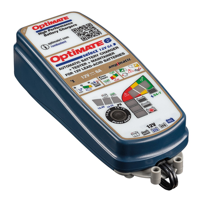 OptiMate 6 Select 12V/6.0A 9-stufiges Batterierettungs, -lade-, -test-, -wartungsgerät