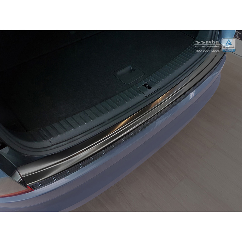 Black Stainless Steel Rear bumper protector  Skoda Kodiaq 2017-2021 & FL 2021-2024 Incl. RS & Scout