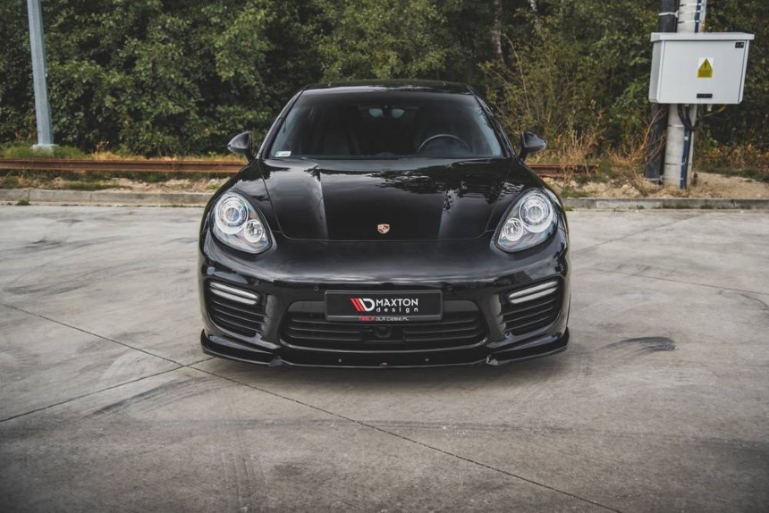 Voorspoiler Porsche Panamera Turbo 970 Maxton Design glans zwart V.1