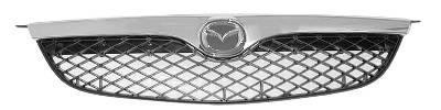 grille, zwart met chroom lijst,-12/1999 Mazda 626, 1997-2002