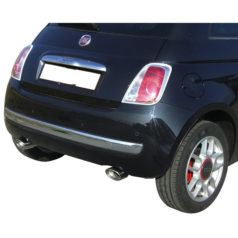 100% Inox Double Sport Exhaust  Fiat 500 1.4 16v (100HP) 2007- 120x80mm