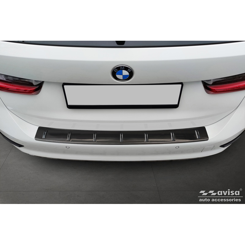Black Stainless Steel Rear bumper protector  BMW 3 Series (G21) Touring 2019-2022 'STRONG EDITION'