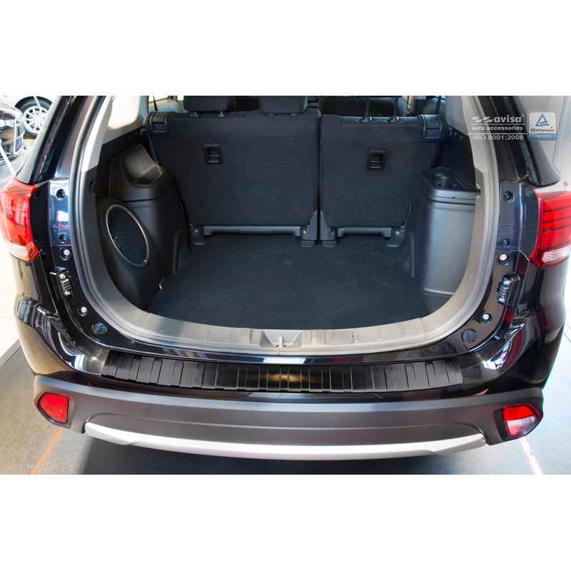 Zwart RVS Achterbumperprotector  Mitsubishi Outlander III 2015- 'Ribs'