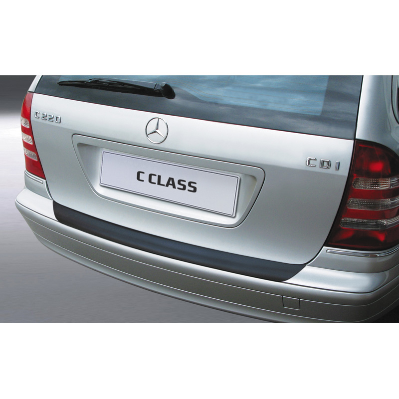 ABS Rear bumper protector  Mercedes-Benz C-Class W203 Kombi 2001-2007 Black