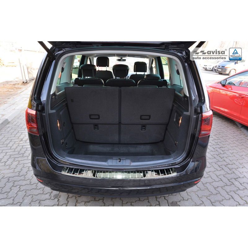 Chroom RVS Achterbumperprotector  Seat Alhambra & Volkswagen Sharan II 2010- 'Ribs'