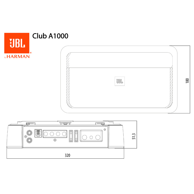 JBL Club A1000 1-Channel Mono Subwoofer Amplifier (1x 1000W)