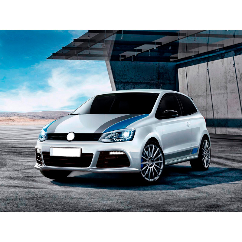 Front bumper  Volkswagen Polo 6R 2009-2014 'R-Look' incl. Grills & DRL's (PP)