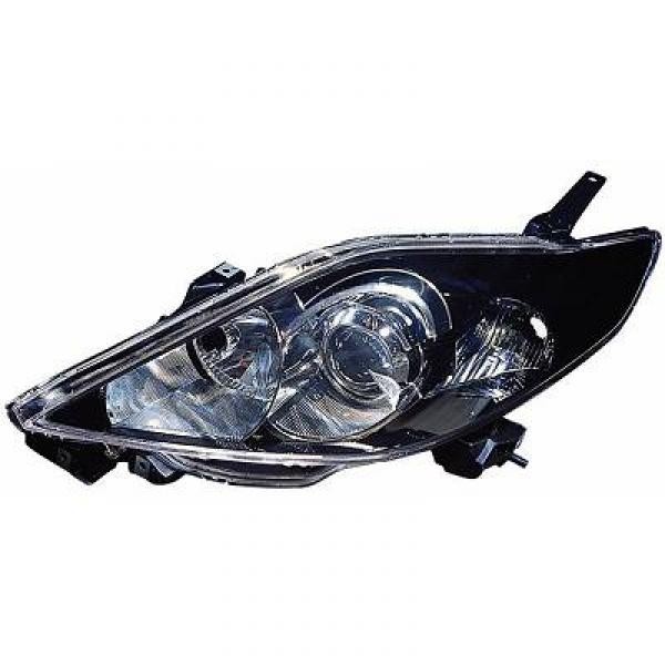 Koplamp links Mazda 5. 05-08 DEPO H7+HB3/ZWART