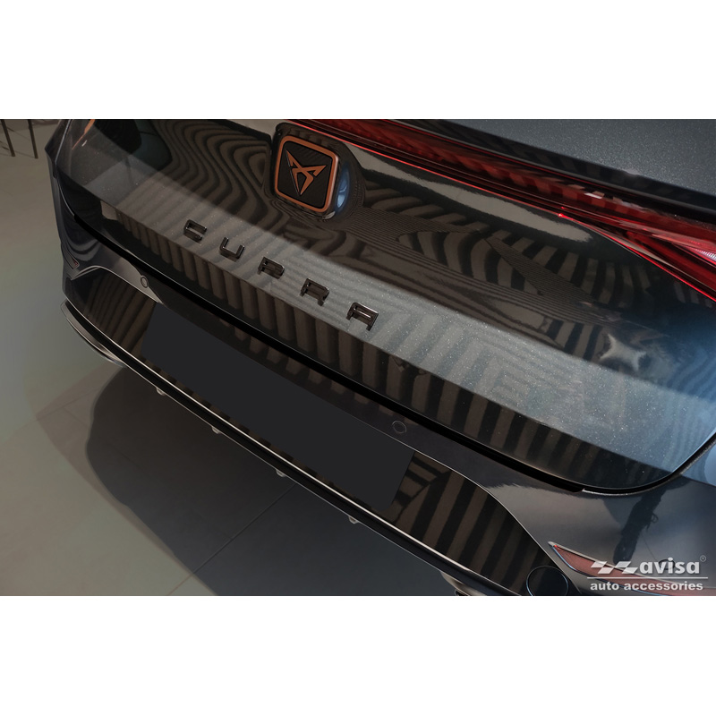 Matzwart RVS Achterbumperprotector  Seat Leon Sportstourer incl. FR / Cupra Leon Sportstourer 2020-2024 & Facelift 2024- 'Ribs'