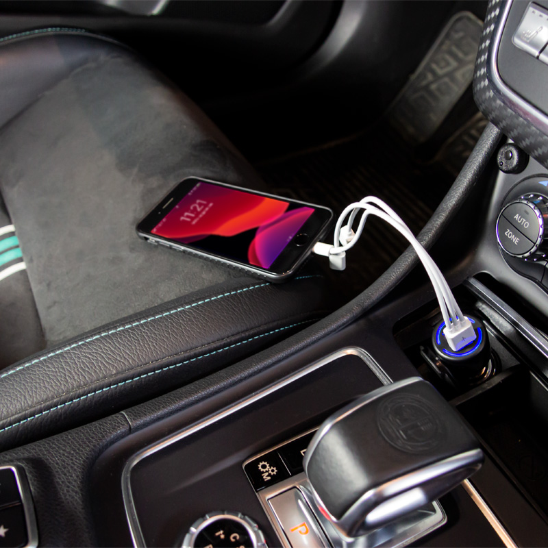 Universal 3-in-1 Charger kit with socket plug - 3A - USB - Type C