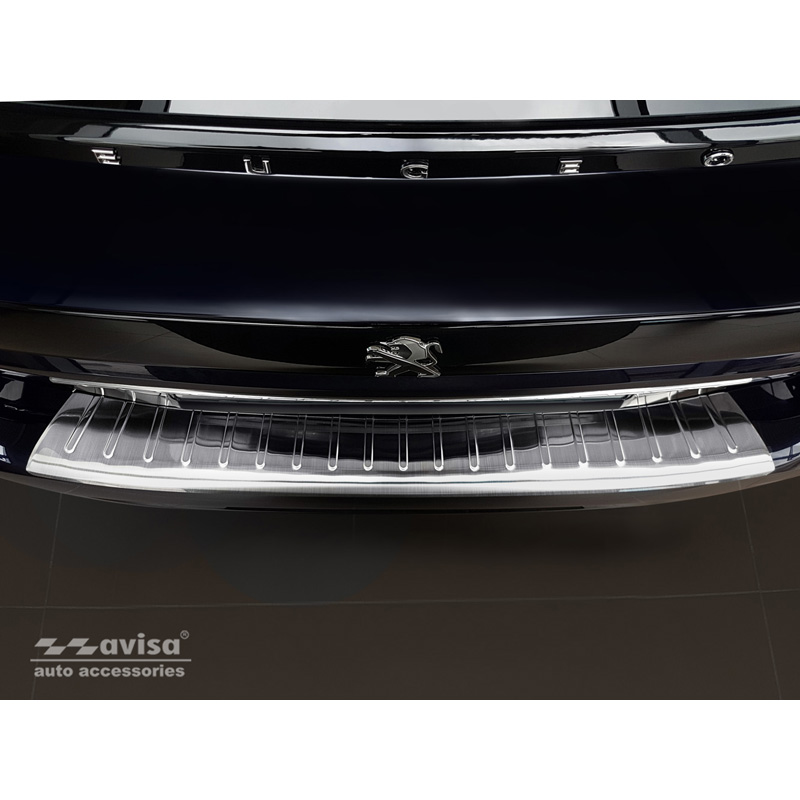 Stainless Steel Rear bumper protector  Peugeot 508 II SW 2019- 'Ribs'
