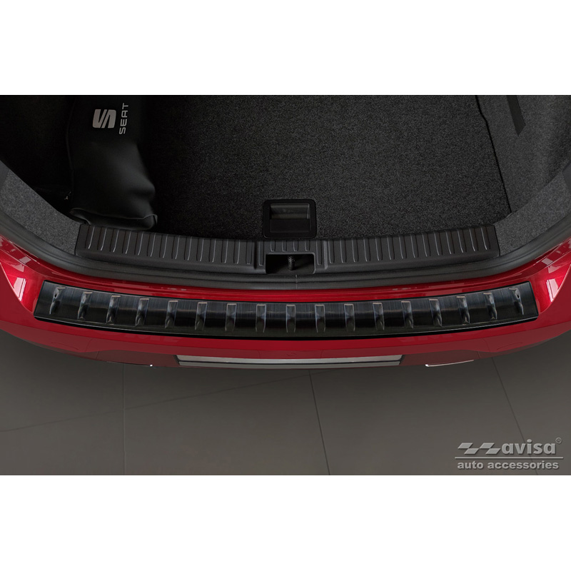 Zwart RVS Achterbumperprotector  Seat Ibiza 6F Facelift 2021- 'Ribs'