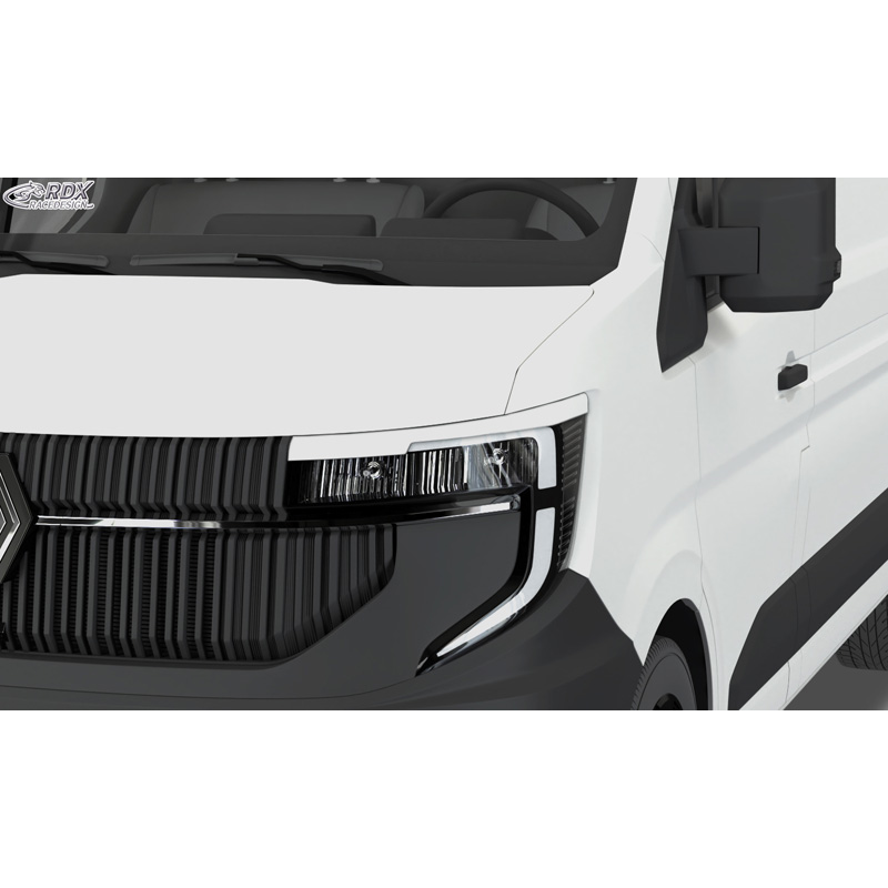 RDX Scheinwerferblenden passend für Renault Master IV 2024- / Nissan Interstar 2024- (ABS Glänzend Weiß)