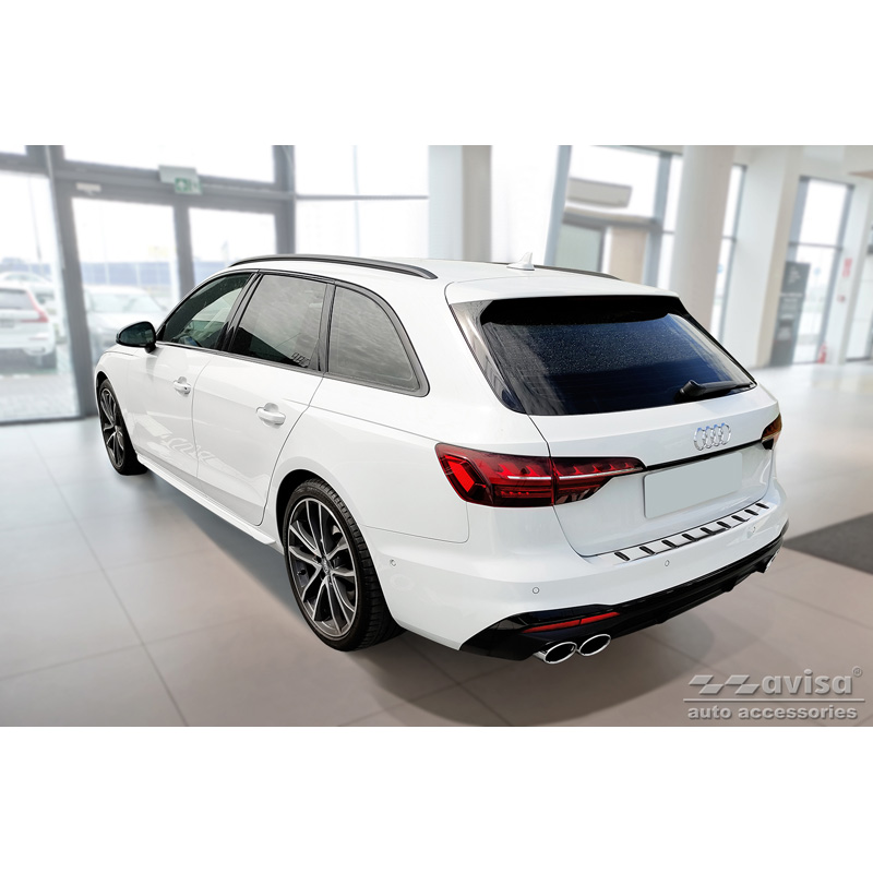 Stainless Steel Rear bumper protector   Audi A4 Avant B9 (incl. S-Line) 2015-2019 & Facelift 2019- - 'STRONG EDITION'