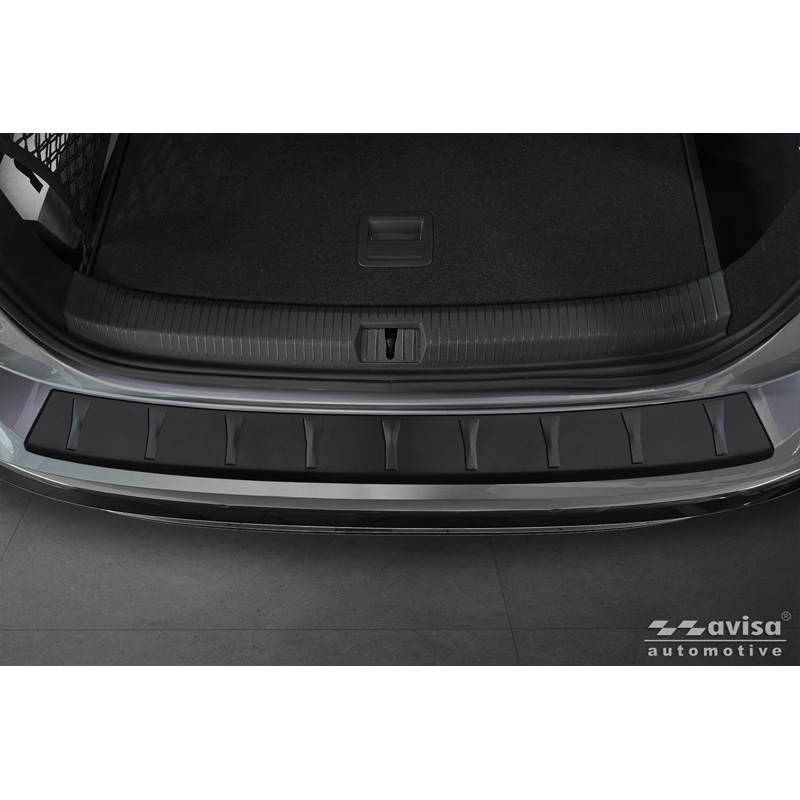 Matt Black Stainless Steel Rear bumper protector  Volkswagen ID.7 Tourer 2024- 'Ribs'