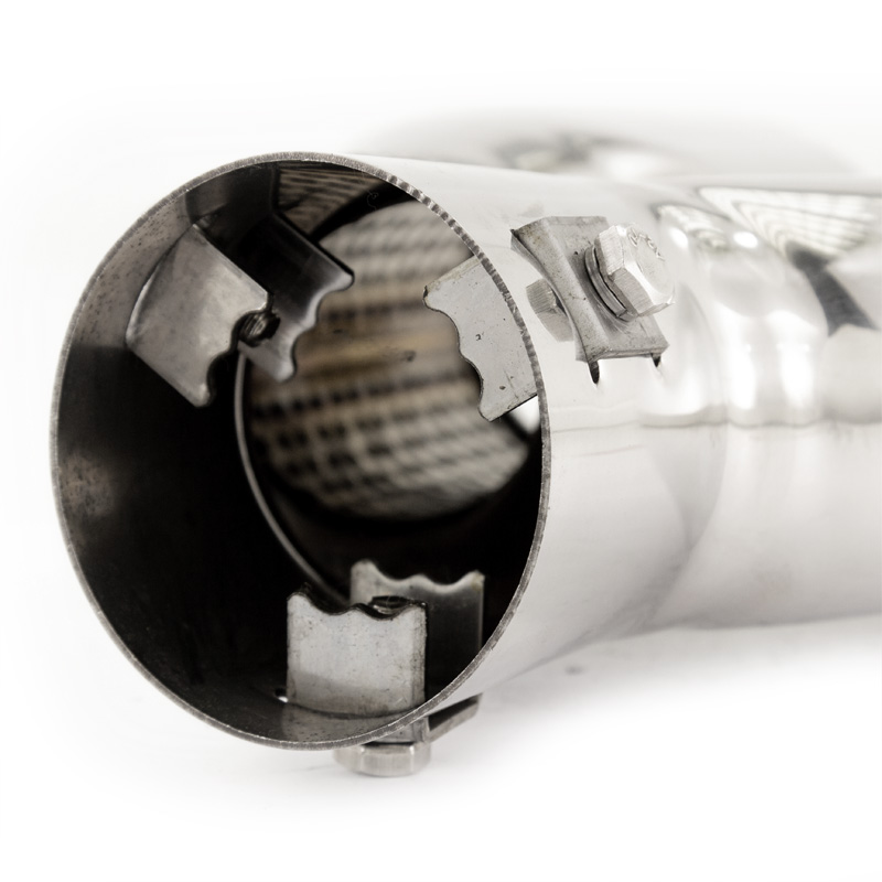 Simoni Racing Exhaust Tip Double Oval/Slanting Inox - 167x67xL220mm - Installation 37->57mm - Left