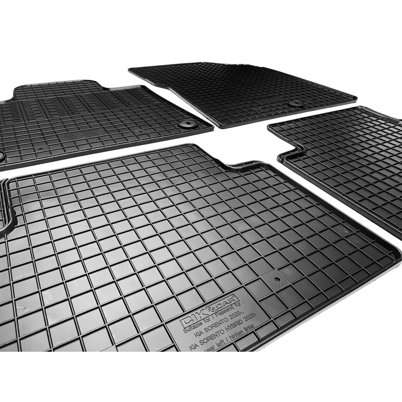 Rubber car mats set  Kia Sorento IV (MQ4) 2020- excl. Hybrid (4-pieces + fixing system)