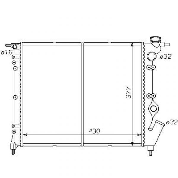 Radiator RENAULT R 19 88-92 430x377 1.4 TR.GTR.TRE