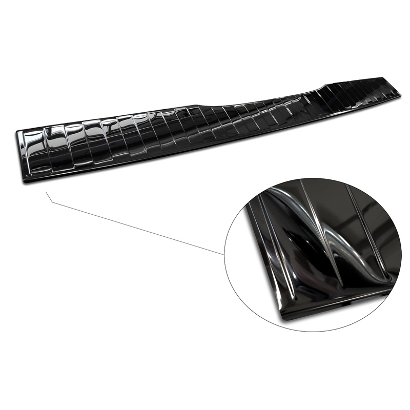 Black Mirror Stainless Steel Rear bumper protector  Mercedes Vito / V-Class 2014-2019 & Facelift 2019- 'Ribs' 'XL'