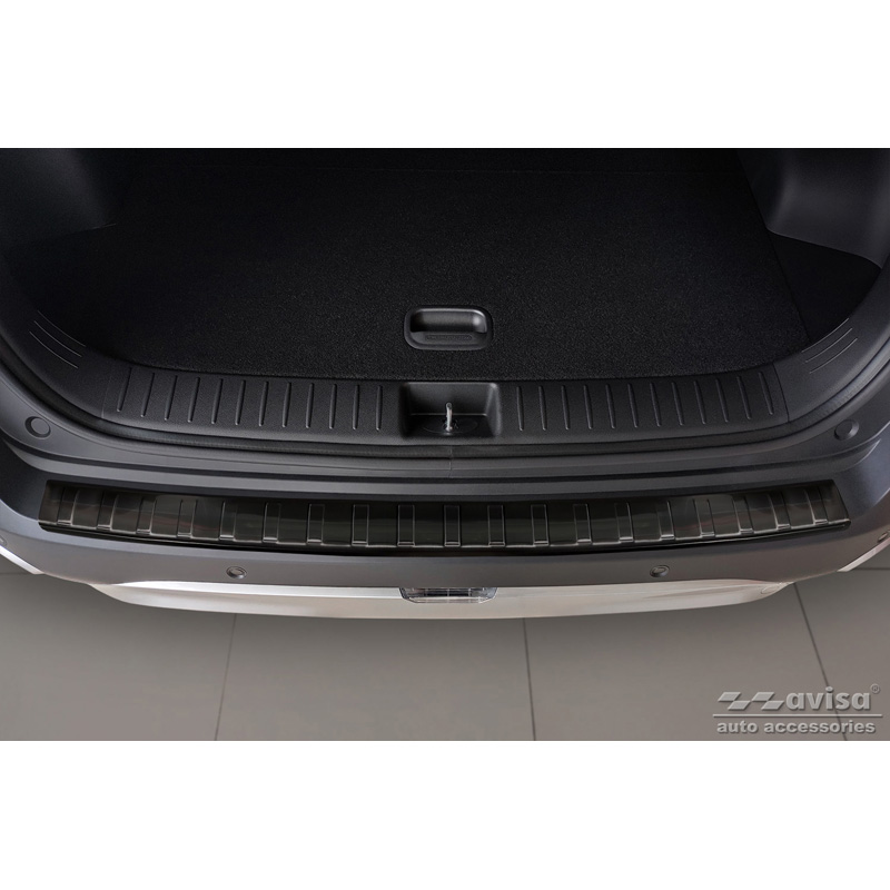 Black Stainless Steel Rear bumper protector  Kia Sportage V 2021- 'Ribs'