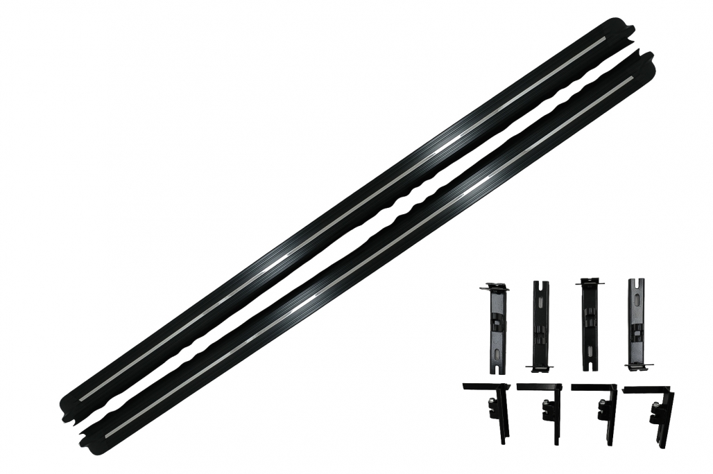 Treeplanken voor Mercedes V-Klasse W447 14-23 lang aluminium zwart