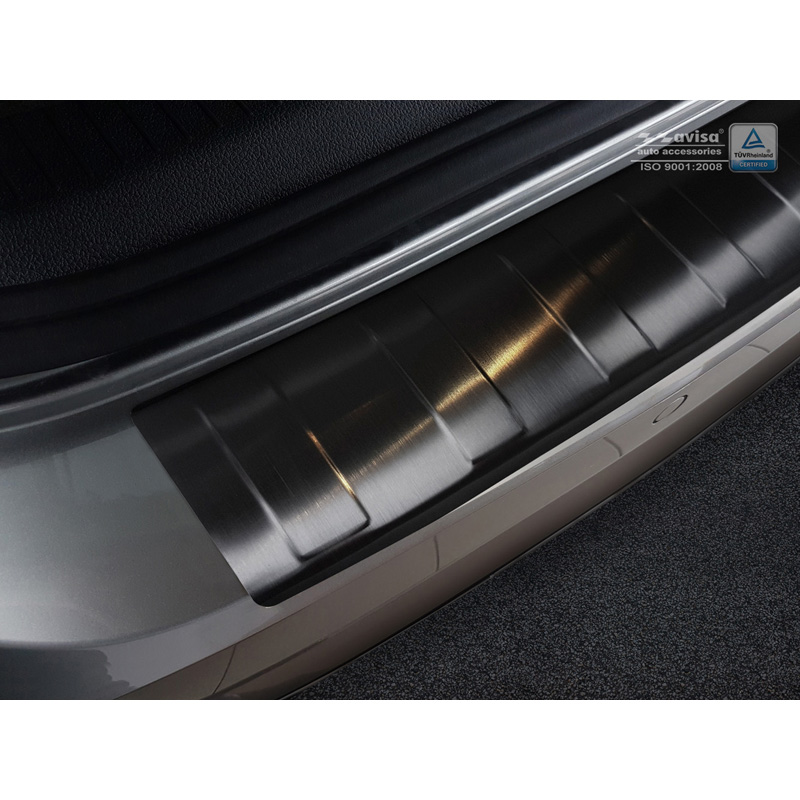 Black Stainless Steel Rear bumper protector  Volkswagen Golf VII Variant Facelift incl. R-Line & Alltrack 2017-2020 'Ribs'