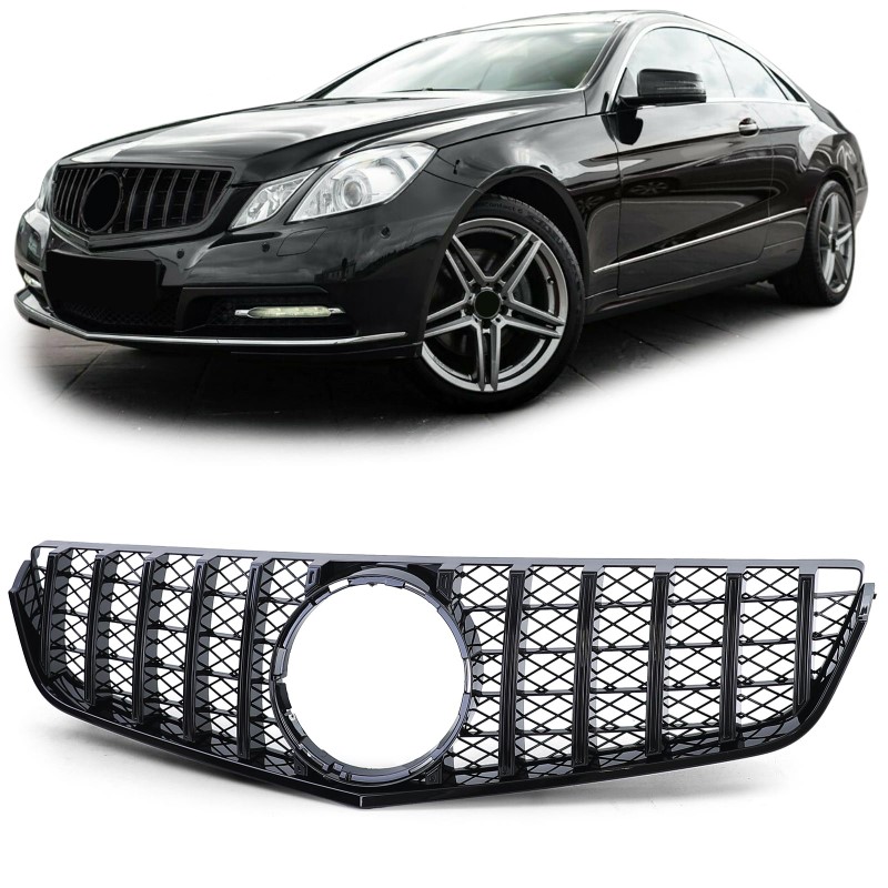 Grill Mercedes C207 W207 A207 (2009-2012) Coupe Cabrio GT Look Glans Zwart
