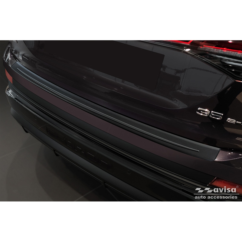 Avisa Matt Black Stainless Steel Rear bumper protector  Audi Q4 e-tron (F4B) & Q4 e-tron Sportback (F4N) 2021- 'Ribs'