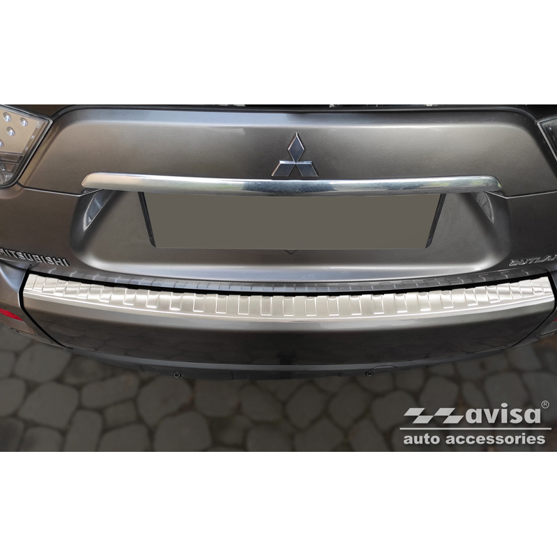 Stainless Steel Rear bumper protector  Mitsubishi Outlander II 2006-2012 / Peugeot 4007 2007-2012 / Citroën C-Crosser 2007-2012 'Ribs'