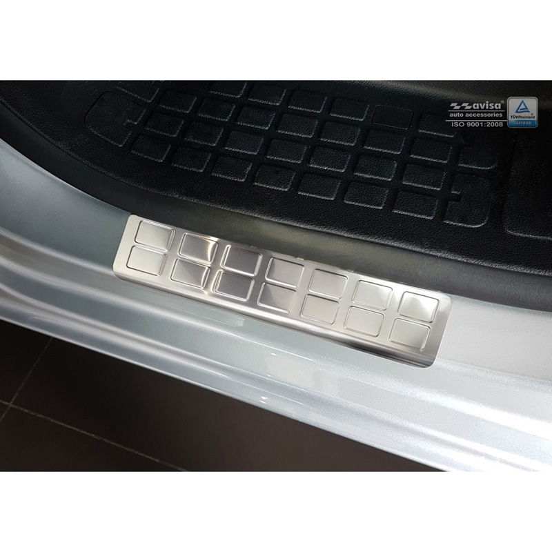 Inox door sill protectors  Citroën Jumpy & Spacetourer / Peugeot Expert & Traveller / Toyota Proace 2016- / Opel Vivaro / Zafira Life 2019- & Fiat Scudo / Ulysse 2022- - 'Rectangles' - 2-pieces front doors