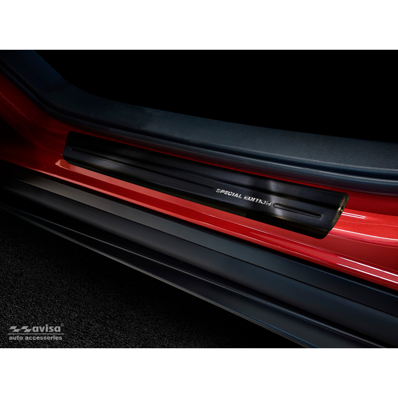 Zwart RVS Instaplijsten  Mazda CX-30 2019- - Brushed Steel 'Special Edition' 4-delig
