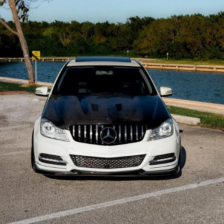 Grill Mercedes C-klasse W204 S204 GT Look Panamericanan Chroom Zwart