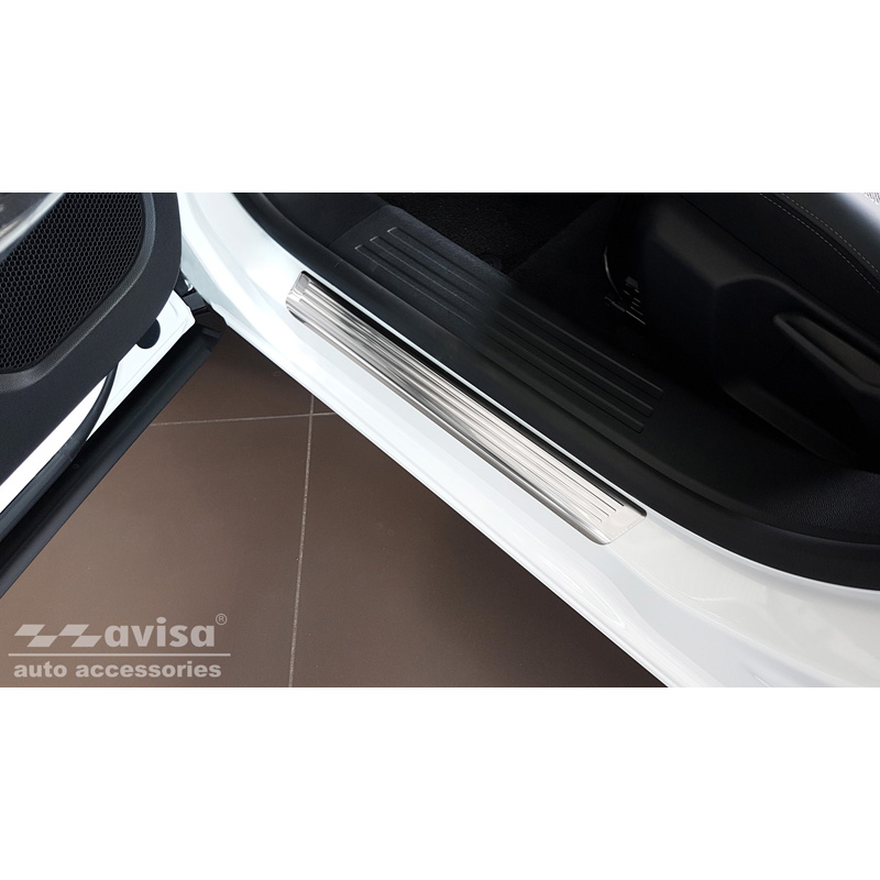 Stainless Steel Door sill protectors  Peugeot 2008 II 2020- 'Lines' - 4-pieces