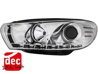 Koplampen VW Scirocco 08-14 DRL look Devil Eyes Chroom