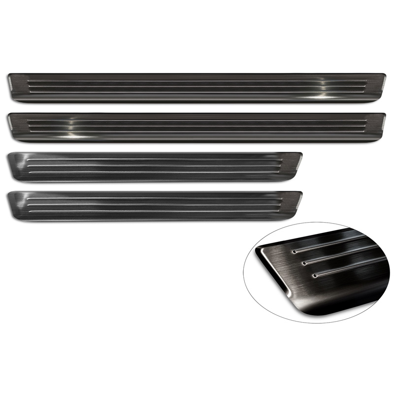 Zwart RVS Instaplijsten  Skoda Kodiaq II (PS7) 2024- 'Lines' - 4-delig