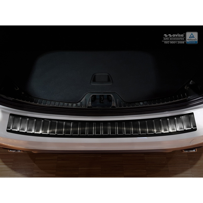 Black Stainless Steel Rear bumper protector  Volvo V60 2010-2018 'Ribs'