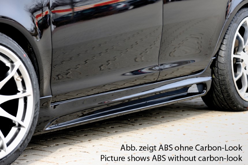 Zijskirts Opel Corsa D Rieger carbon-look met opening