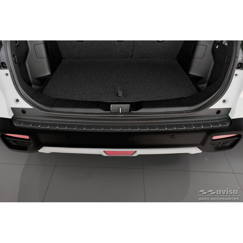 Black Stainless Steel Rear bumper protector  Suzuki S-Cross II 2022- 'Ribs'
