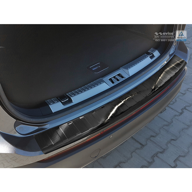 Zwart RVS Achterbumperprotector  Ford Edge II 2014-2018 'Ribs'