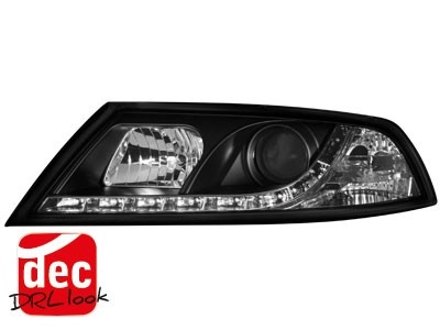 Koplampen Skoda Octavia 05-09 DRL look Devil Eyes HID zwart