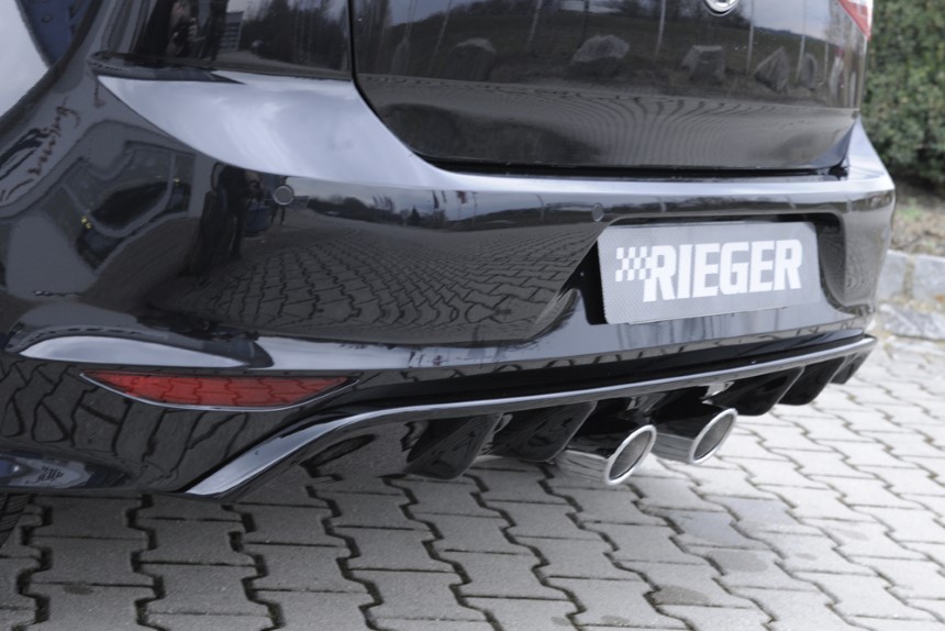 Diffuser VW Golf 7 R-line Rieger dubbele uitlaat glans zwart