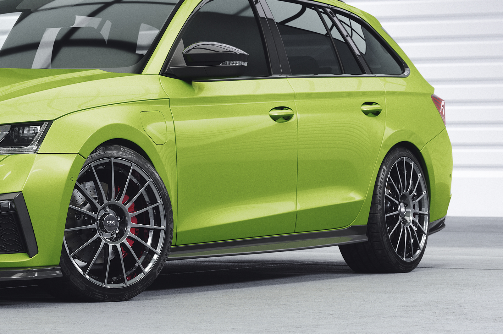 Zijskirts Skoda Octavia 4 VRS CSR Glans Zwart
