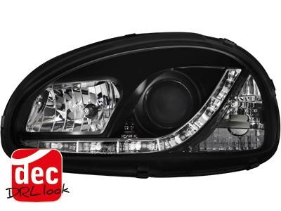 Koplampen Opel Corsa B DRL look Devil Eyes zwart