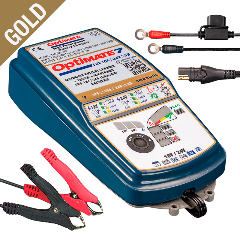 Optimate 7 12V 10-Amp / 24V 5-Amp 8-step 12V 10A Battery Saving charger-tester-maintainer