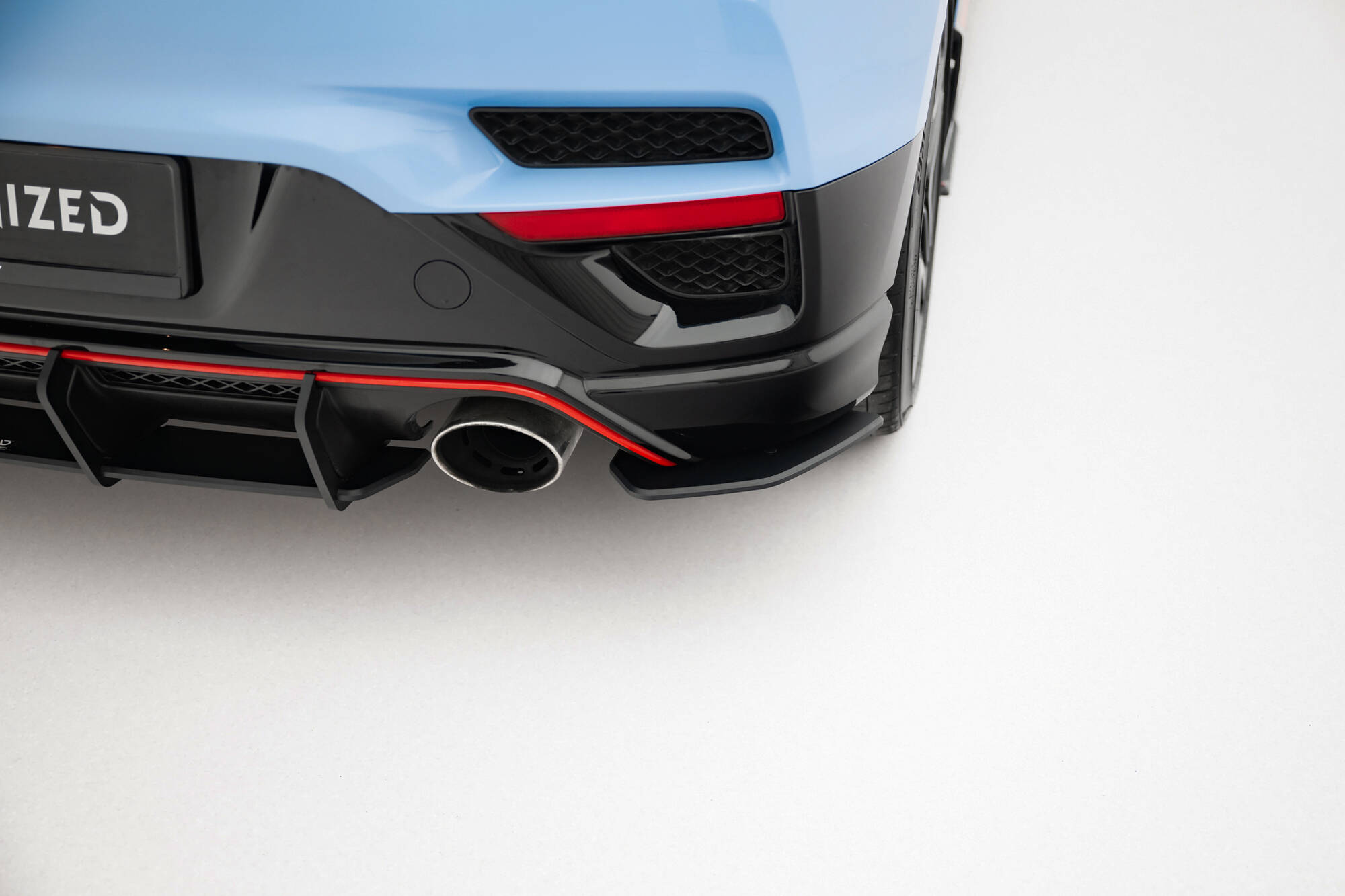 Street Pro Achterzij Spoilers Hyundai Veloster N MK2 Maxton Glanzend zwart