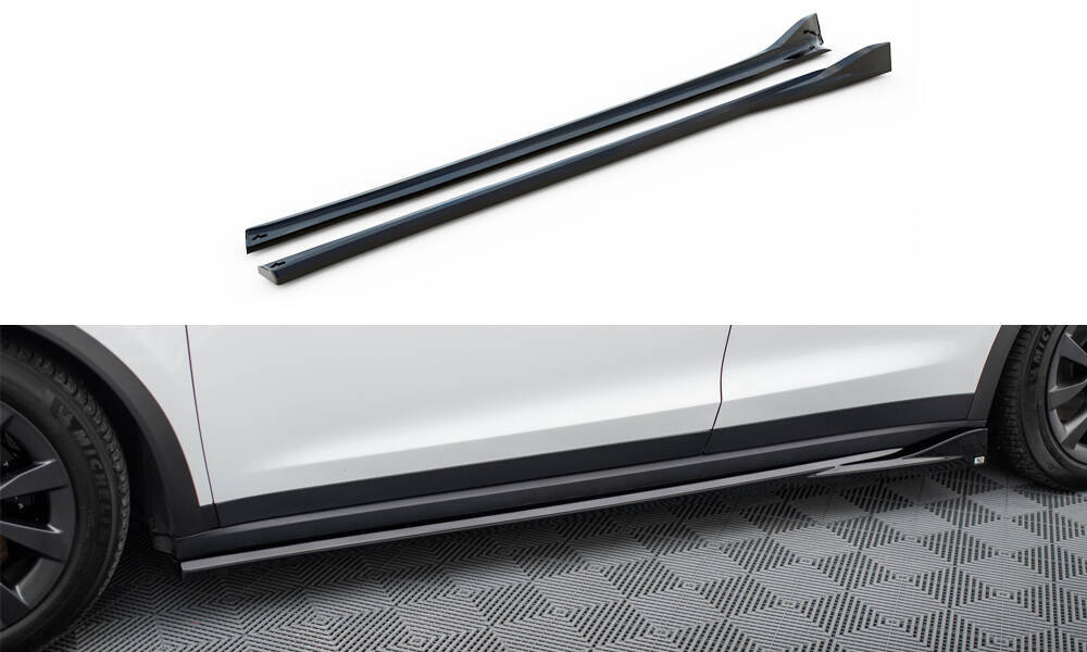 Zijskirts Tesla Model X FL Gloss-Black